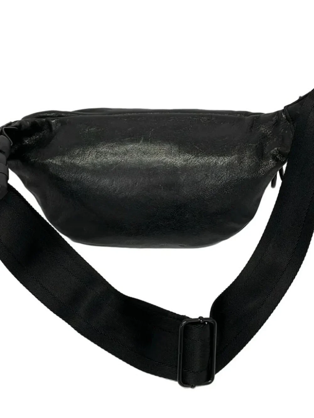 DIESEL Black Khaki Leather Bum Bag